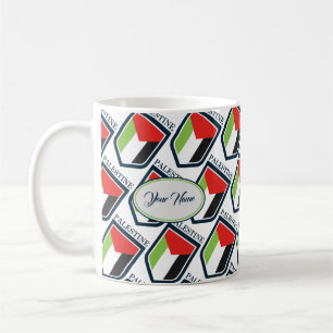 Taza De Café Bandera palestina y palestina personalizada
