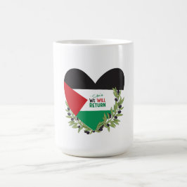 Taza De Café Bandera palestina y ramas de olivo