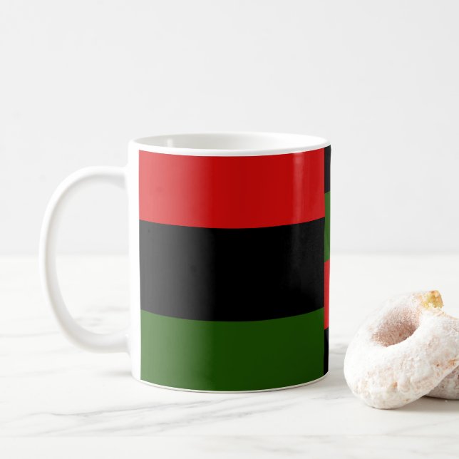 Taza De Café Bandera Panafricana (Con donut)