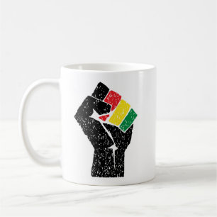 Taza De Café Bandera panafricana Puño, historia negra afroameri