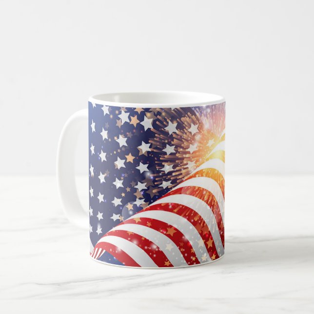 Taza De Café Bandera Patriótica Café Mug (Anverso izquierdo)