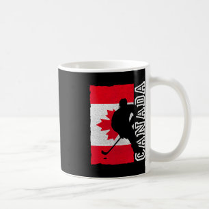 Taza De Café Bandera patriótica canadiense de hockey