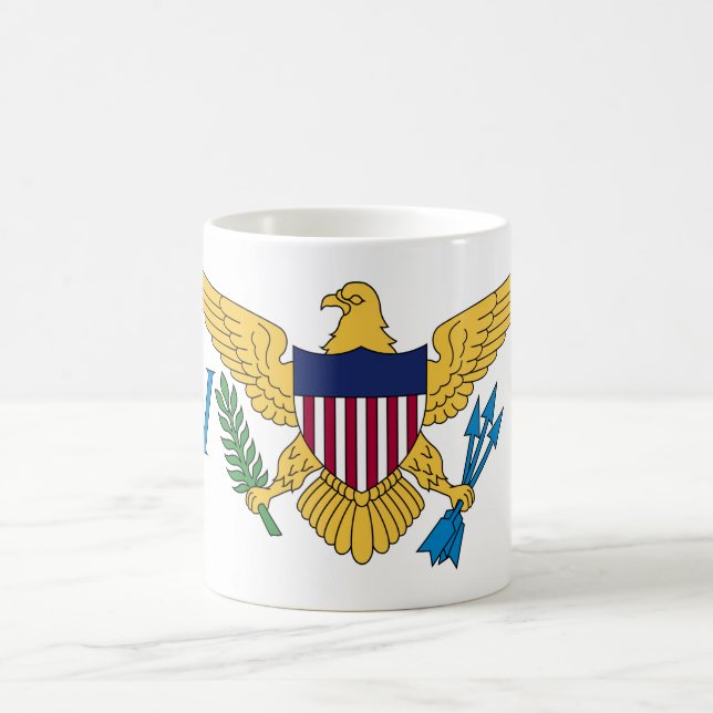 Taza De Café Bandera patriótica de las Islas Vírgenes Estadouni (Centro)