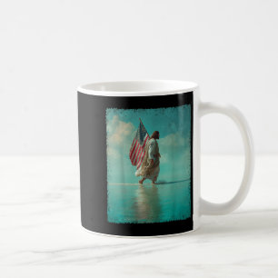 Taza De Café Bandera Patriótica Estadounidense Jesús Caminando