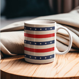 Taza De Café Bandera Patriótica Estilo Bandas
