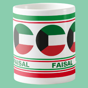 Taza De Café Bandera patriótica kuwaití personalizada
