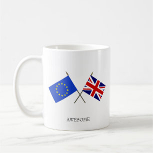Taza De Café Bandera personalizable de Europa y bandera del Rei