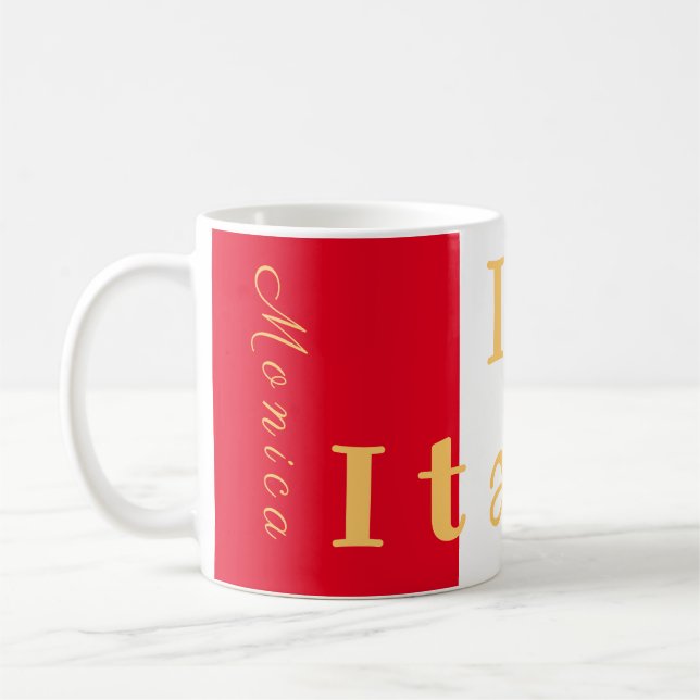 Taza De Café Bandera personalizada de Italia (Izquierda)