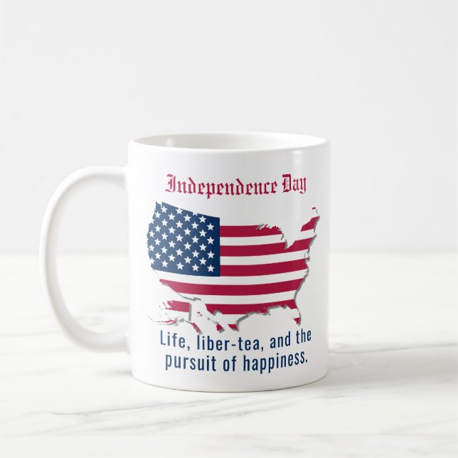 Taza De Café Bandera personalizado de Estados Unidos, Día de la (Izquierda)