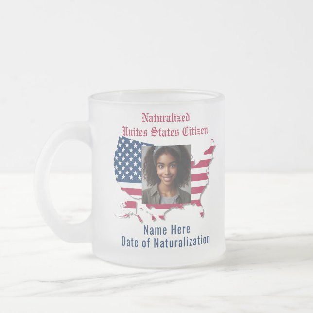Taza De Café Bandera personalizado, mapa, ciudadano estadounide (Izquierda)