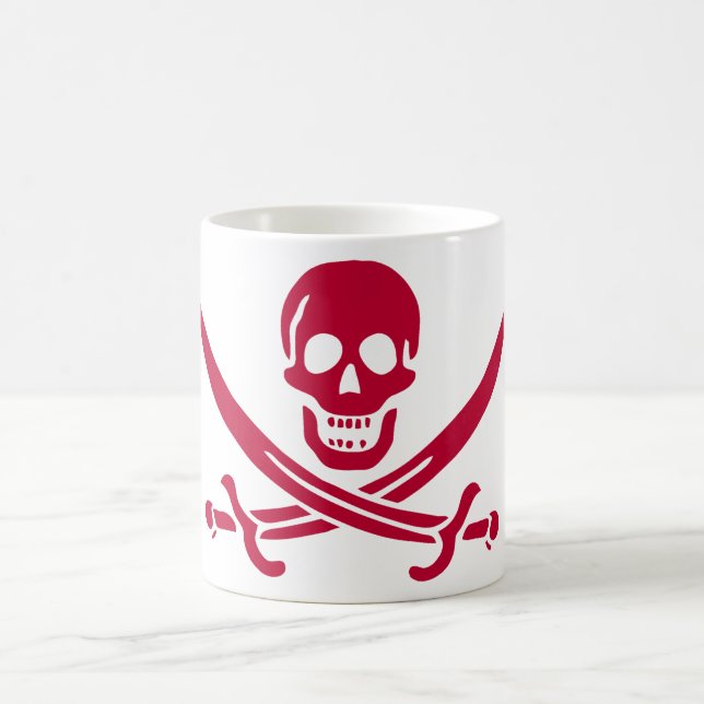 Taza De Café Bandera pirata de Crimson Skull & Swords Jack en C (Centro)