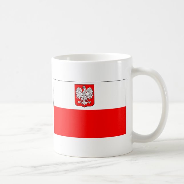 Taza De Café Bandera polaca con Eagle (Derecha)