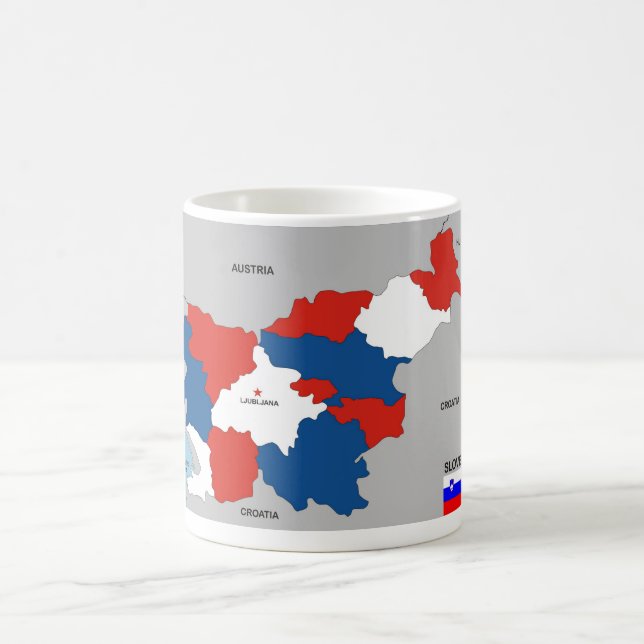 Taza De Café bandera política del mapa del país de Eslovenia (Centro)