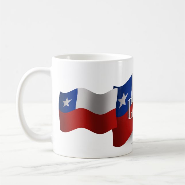 Taza De Café Bandera que agita de Chile (Izquierda)