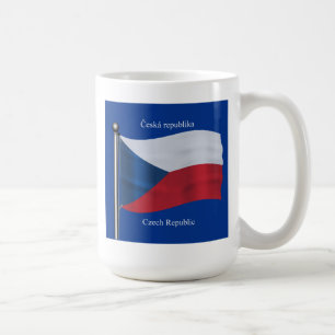 Taza De Café Bandera que agita de la República Checa