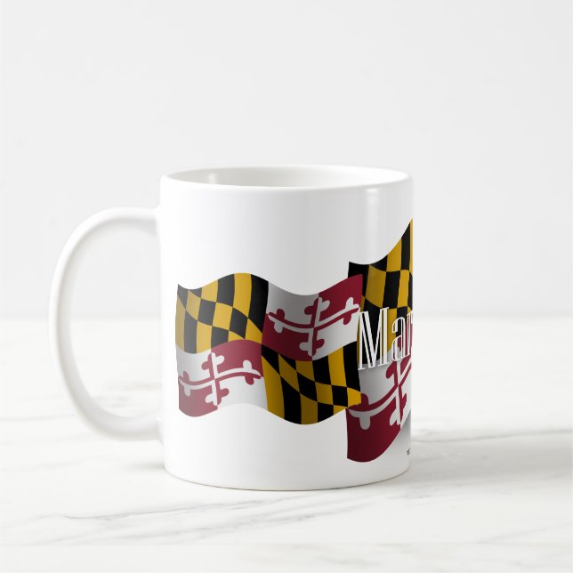Taza De Café Bandera que agita de Maryland (Izquierda)