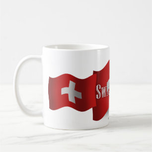 Taza De Café Bandera que agita de Suiza