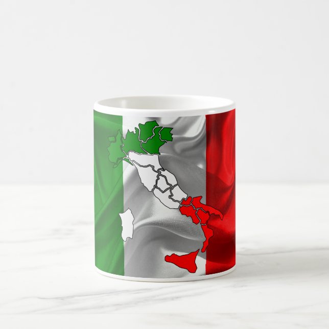 Taza De Café Bandera que agita italiana (Centro)