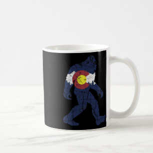 Taza De Café Bandera retro del estado de Sasquatch Colorado Mon