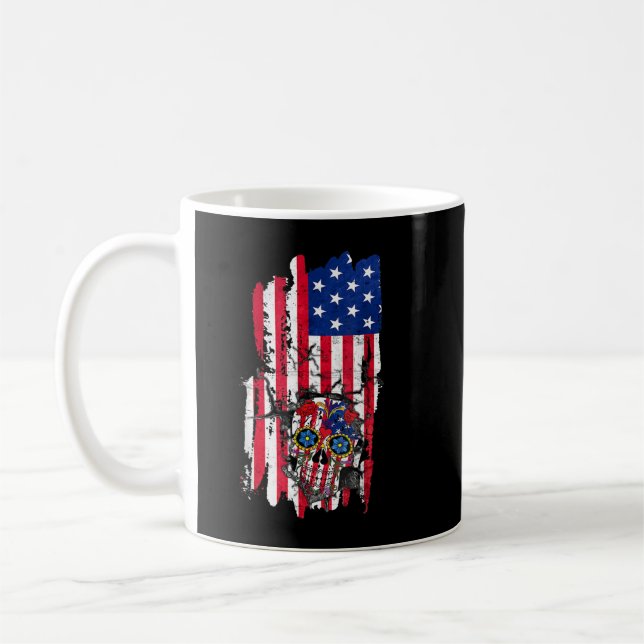 Taza De Café Bandera Retro Estadounidense Día de la Independenc (Izquierda)