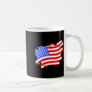Taza De Café Bandera Retro Vintage USA Deteriorada Para Patriót
