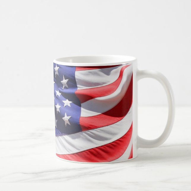 Taza De Café Bandera roja, blanca y azul de Estados Unidos (Derecha)