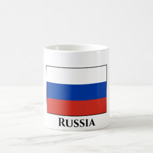 Taza De Café Bandera rusa (rusa)