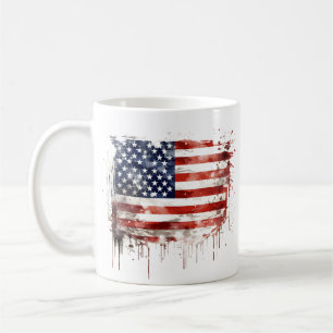 Taza De Café Bandera rusa y acalorada de Estados Unidos
