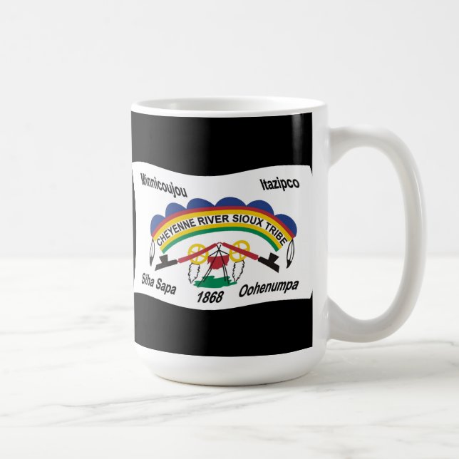 Taza De Café Bandera sioux del río Cheyenne (Derecha)