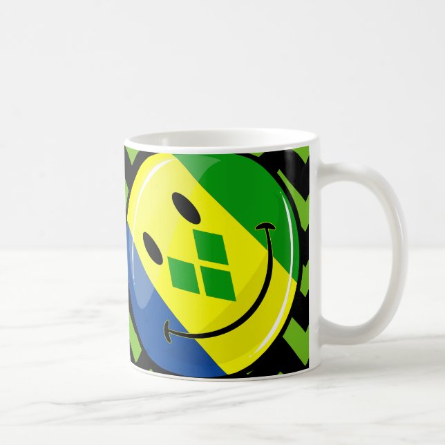 Taza De Café Bandera sonriente de San Vicente y las Granadinas (Derecha)