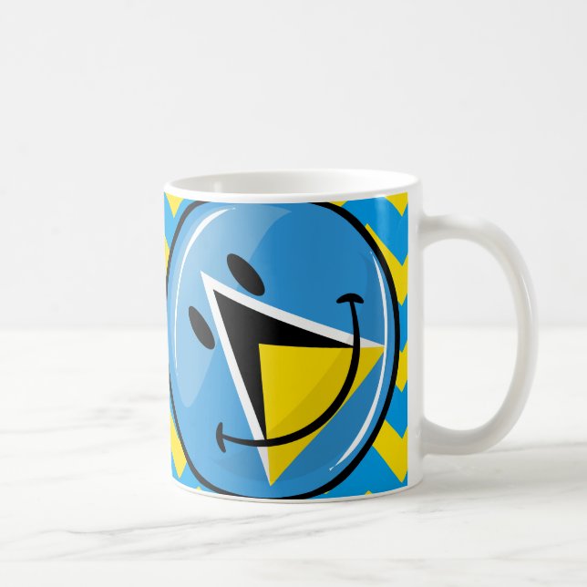Taza De Café Bandera sonriente de Santa Lucía (Derecha)