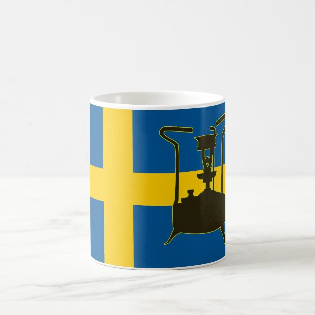 Taza De Café Bandera sueca y estufa de presión de parafina (Centro)
