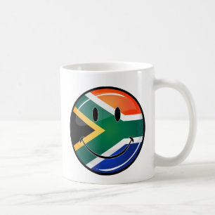 Taza De Café Bandera surafricana feliz redonda brillante