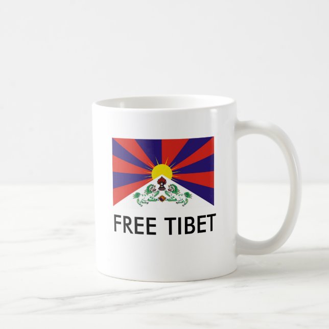 Taza De Café Bandera tibetana, TÍBET LIBRE (Derecha)