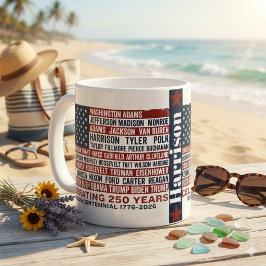 Taza De Café Bandera tipográfica de Presidentes de EE. UU., 250