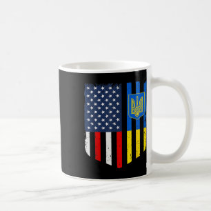 Taza De Café Bandera ucraniana americana Ucrania Estados Unidos
