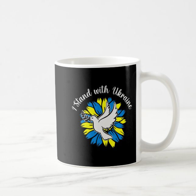 Taza De Café Bandera ucraniana de girasol se unen a Ucrania (Derecha)