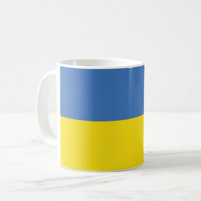 Taza De Café Bandera ucraniana, eslava ucraniana, С л а в У к а (Anverso izquierdo)