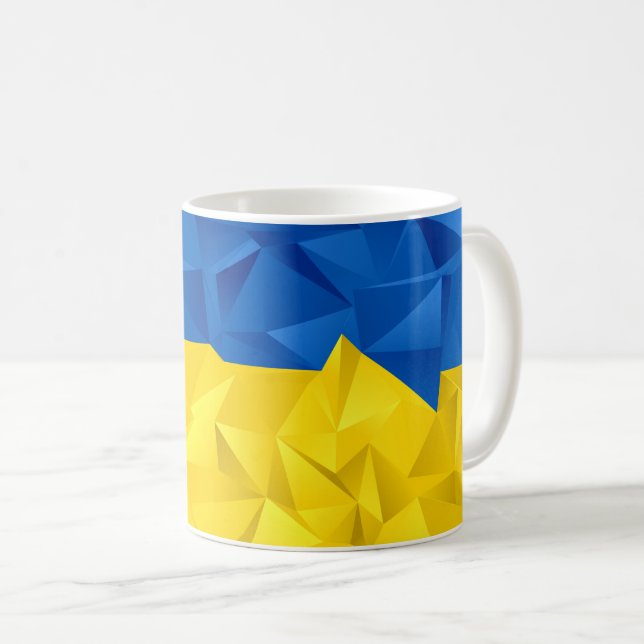 Taza De Café Bandera ucraniana texteada (Anverso derecho)