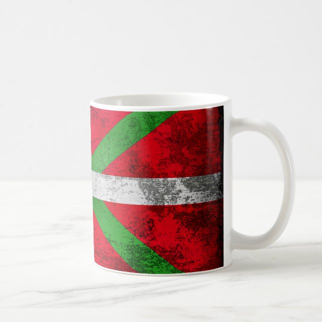 Taza De Café Bandera vasca apenada del estilo: Ikurriña, (Derecha)
