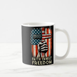 Taza De Café Bandera Vintage De Ee. UU. Fe Familia Libertad Pat