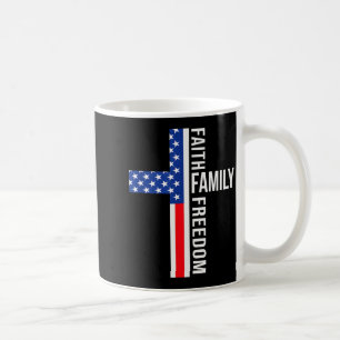 Taza De Café Bandera vintage de EE. UU. Fe Familia Libertad Pat