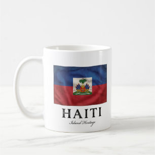 Taza De Café Bandera Vintage de Haití Patrimonio del Caribe