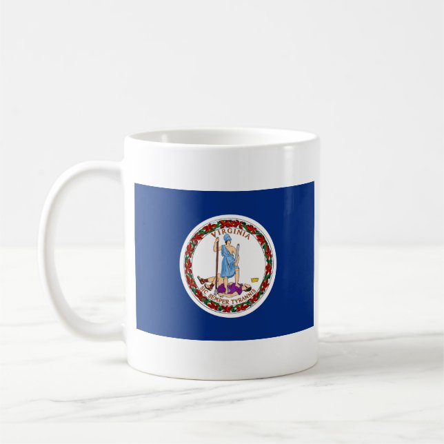 Taza De Café Bandera Virginiana + Mapa Mug (Izquierda)