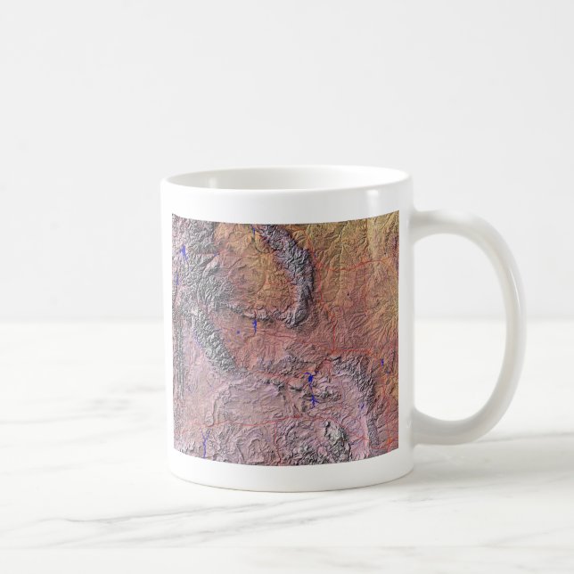 Taza De Café Bandera Wyoming + Mapa Mug (Derecha)