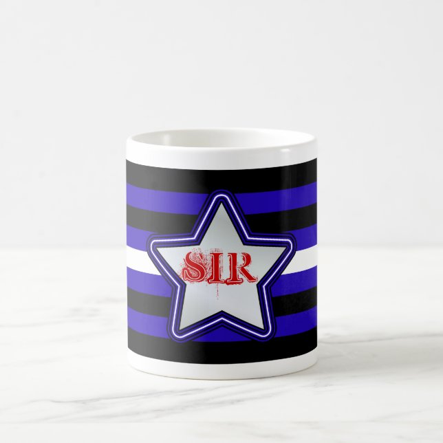 Taza De Café Bandera y estrella de cuero (Centro)