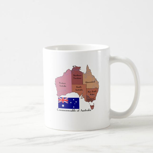 Taza De Café Bandera y mapa de Australia (Derecha)