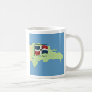 Taza De Café Bandera y mapa de la República Dominicana