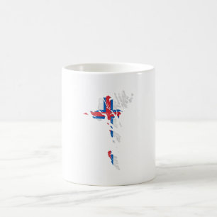 Taza De Café Bandera y mapa de las Islas Feroe