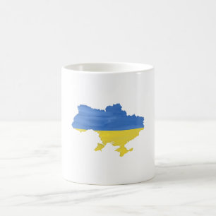 Taza De Café Bandera y mapa de Ucrania